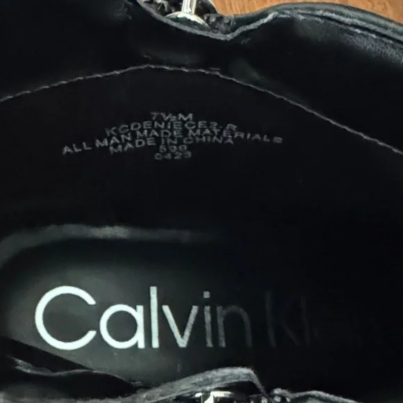 Calvin Klein Women's Black Leather Ankle Boots Size 7.5 M EUC - Picture 6 of 15